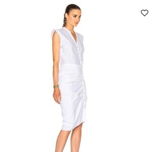 NWT Veronica Beard Dress White Ruched Midi dress Size 2 $450